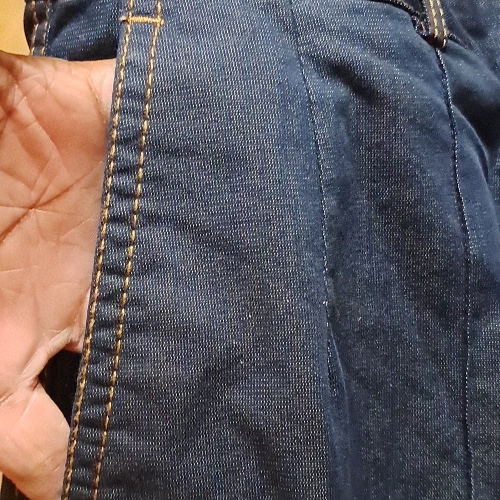 Zara Basic Indigo Denim Creased Pants Business Casual Casual Coastal Size L - Picture 5 of 8